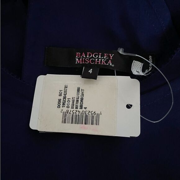 Badgley Mischka Blouson Button-Sleeve Dress size 4 - Picture 12 of 13